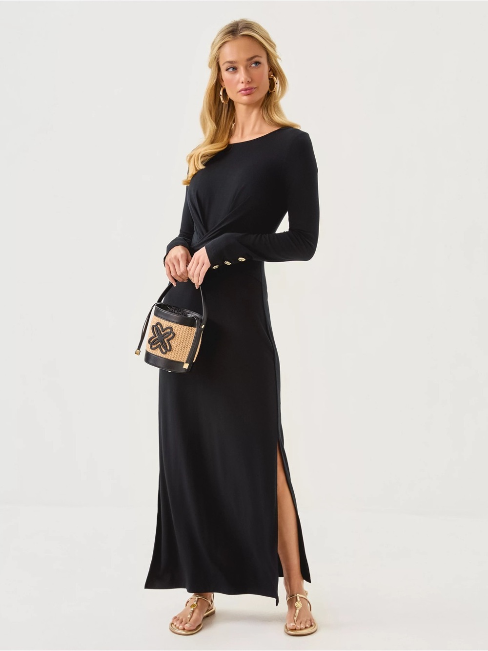 NWT Lilly Pulitzer Alessani Maxi Dress Black Size XS